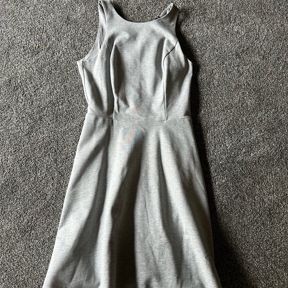 White House Black Market Skater Dress Gray Pockets Fit And Flare Sleeveless - Picture 6 of 9